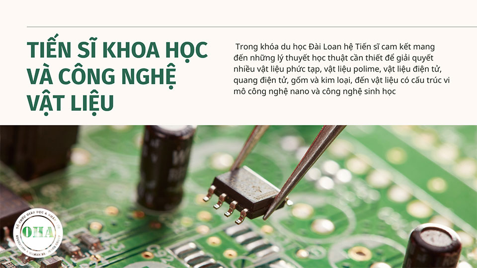 Lộ trình 5 bước du học Đài Loan Tiến sĩ OHA Education Tiến sĩ Khoa học và Công nghệ Vật liệu