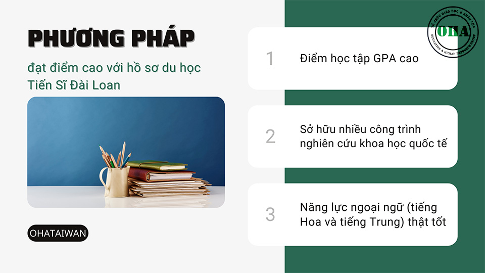 Lộ trình 5 bước du học Đài Loan Tiến sĩ OHA Education Phương pháp để đạt điểm cao với hồ sơ du học Đài Loan Tiến sĩ